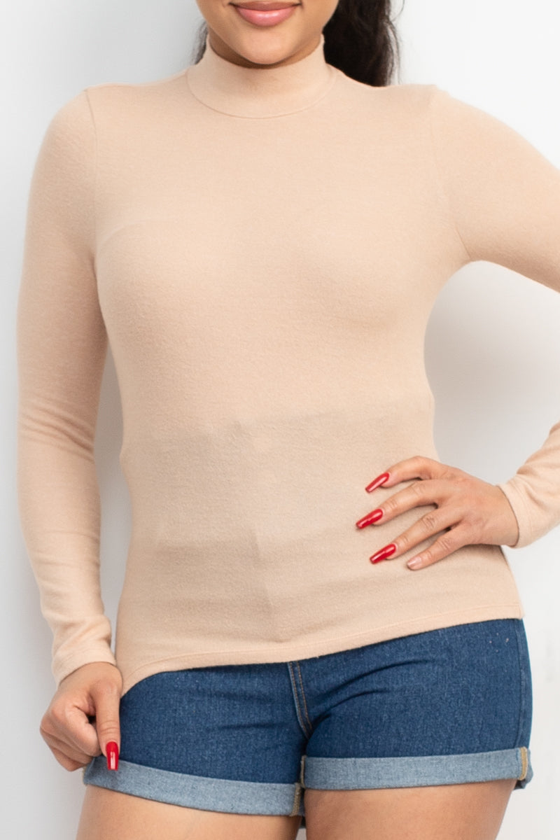 Mock Neck Long Sleeve Top