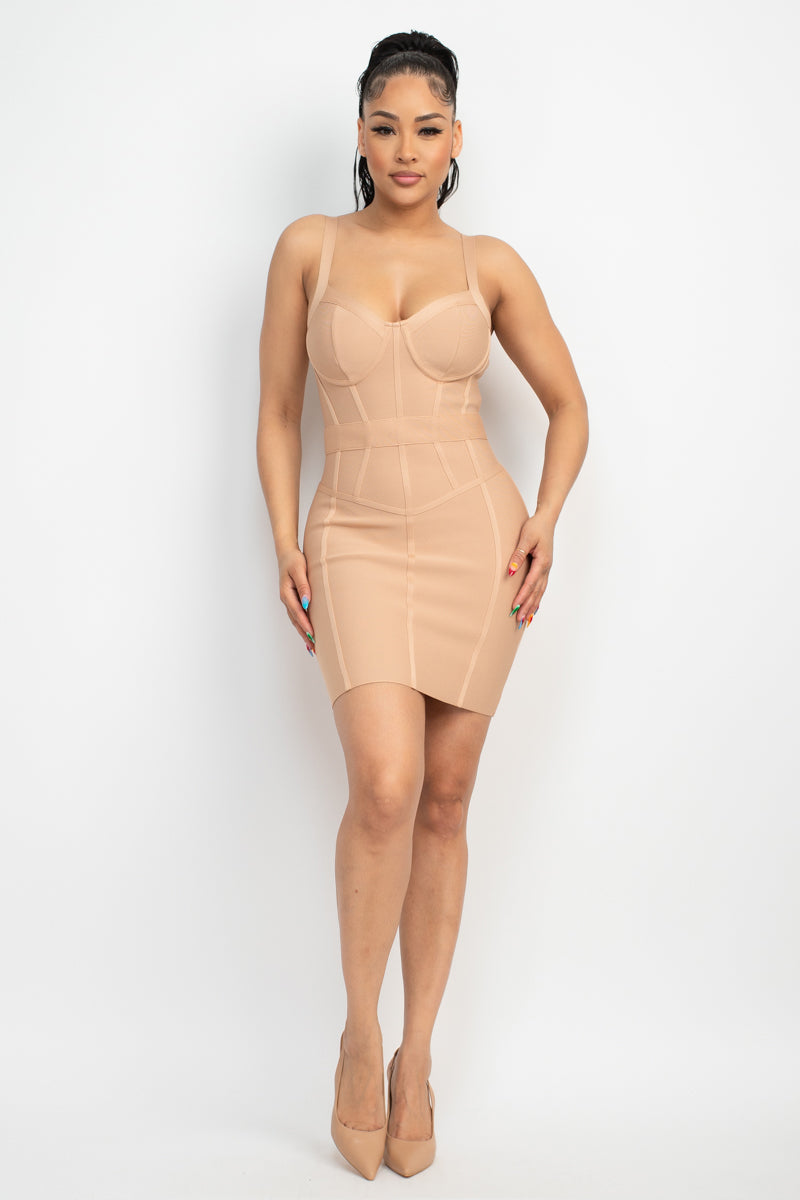 Sweetheart Wide Strap Bandage Dress